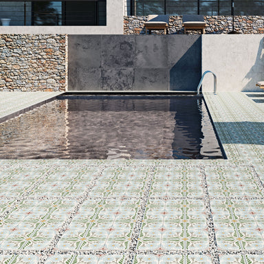 aparici, outdoor tile, outdoor tiles, altea olivo outdoor, altea olivo tile, patterned tile.