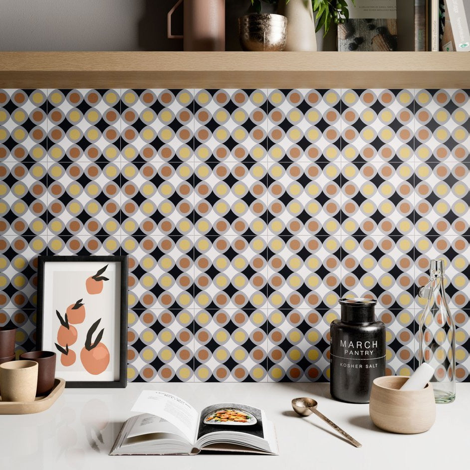 Ceramica Sant Agostino, fun collection, fun joy 2, patterned tiles, decretive tiles, square.