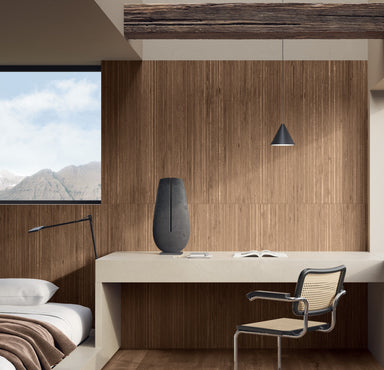 room setting image with wood effect tiles